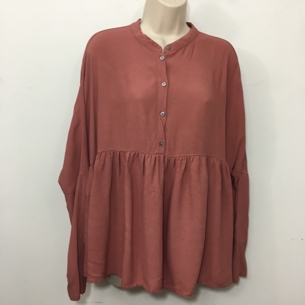 Y.a.s. Oversized peplum button up blouse